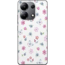 iSecrets - Mobilskal till Xiaomi Redmi Note 13 4G med Blommor och fjärillar