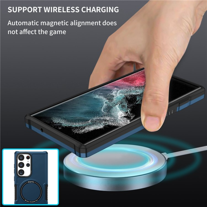 A-One Brand - Galaxy S23 Ultra Skal Magsafe Anti Drop - Mörkblå
