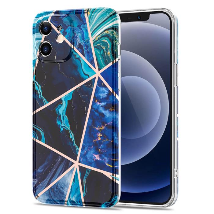 Boom of Sweden - BOOM - Grid skal till iPhone 12 Mini - Blå Marmor