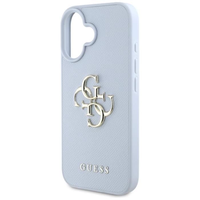 Guess - Guess iPhone 16 Mobilskal Grained Big 4G Small Classic Logo - Blå