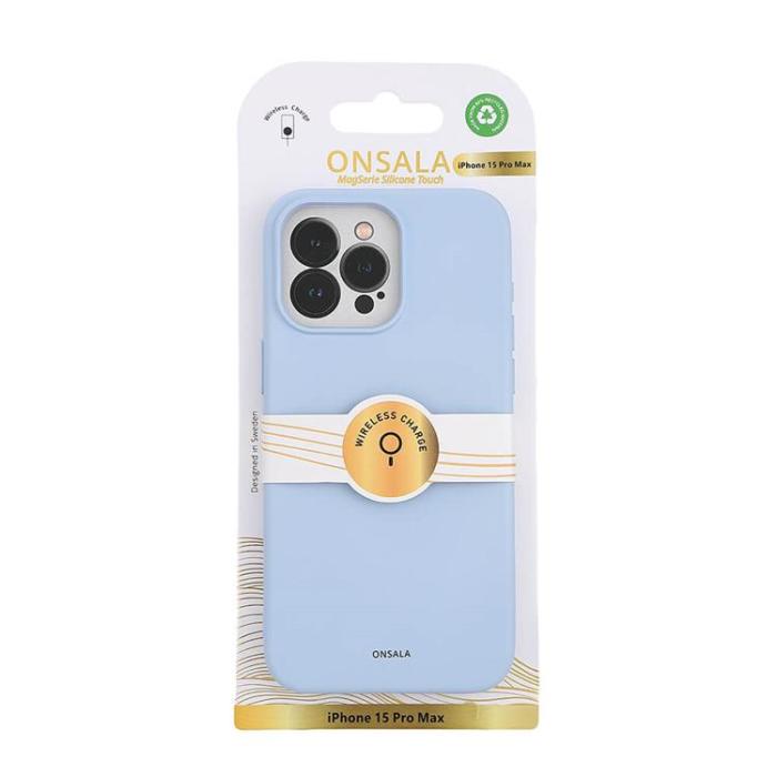 Onsala - Onsala iPhone 15 Pro Max Mobilskal Magsafe Silicone - Ljusblå