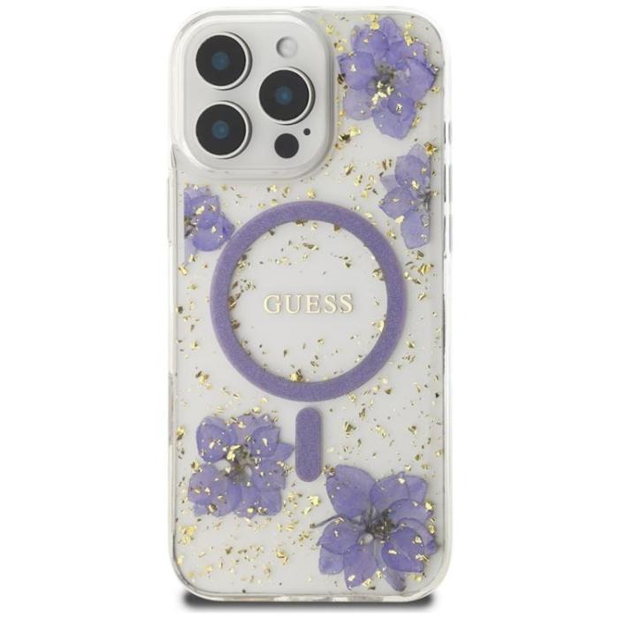 Guess - Guess iPhone 16 Pro Mobilskal MagSafe Resin Flowers - Lila