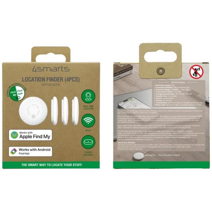 4smarts - [4-Pack] 4smarts Locator SkyTag Duos - Vit