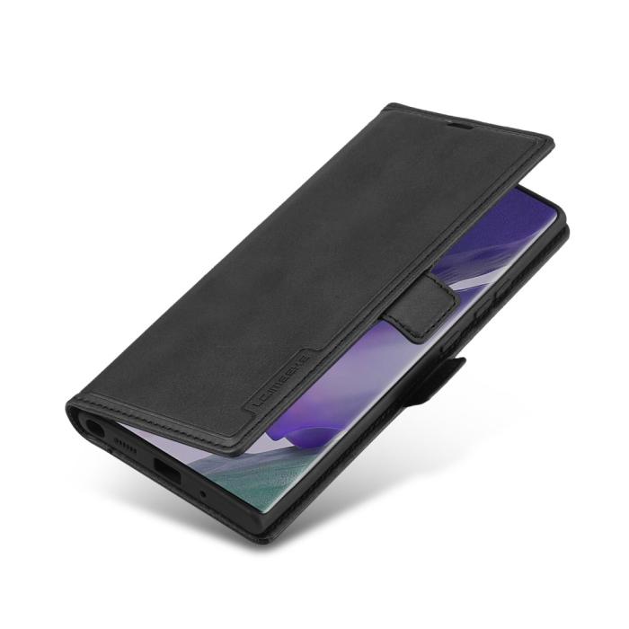 LC.imeeke - LC.IMEEKE Retro Leather Card Holder Fodral Till Galaxy Note 20 Ultra - Svart