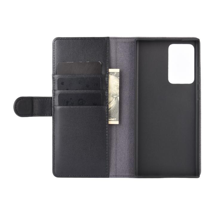 A-One Brand - Äkta Läder Fodral Till Samsung Galaxy Note 20 Ultra - Svart