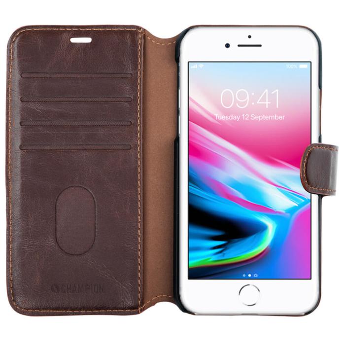UTGATT5 - Champion Slim Wallet Case iPhone 7/8/SE 2020 Brun