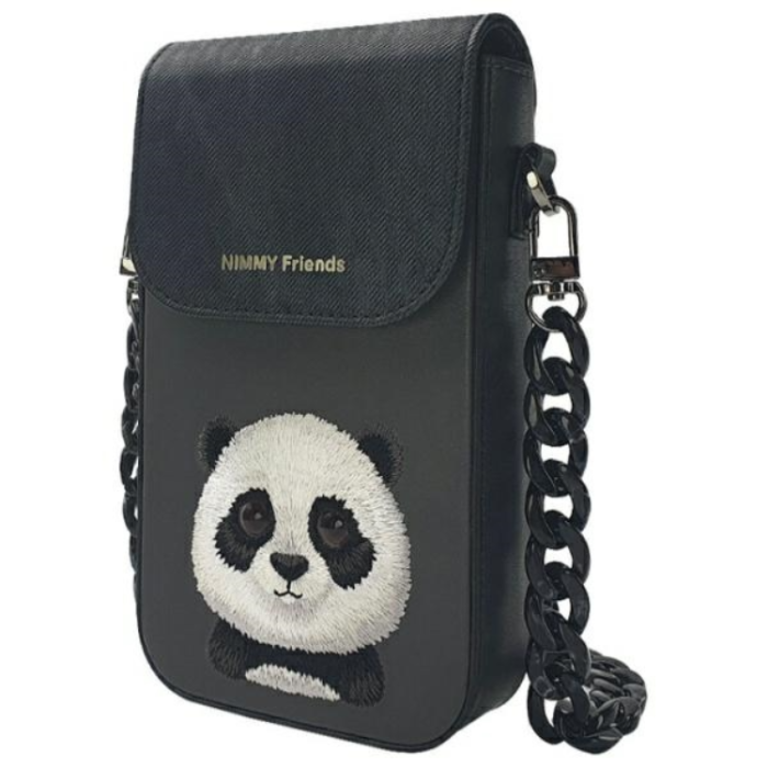 NIMMY - Nimmy Halsbandsfodral Big Eyed Pet 2.0 Panda - Svart