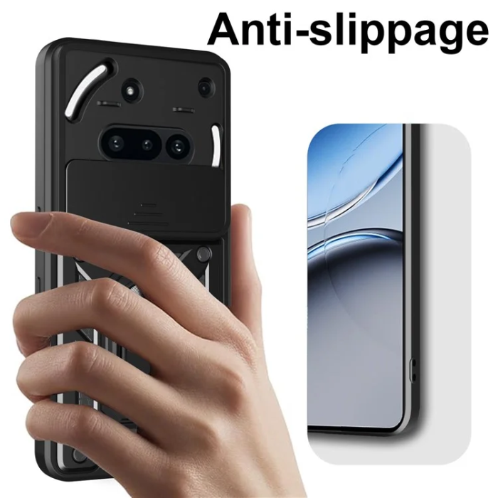 A-One Brand - Nothing Phone (3a) Mobilskal Slide Kamera Kickstand - Grå