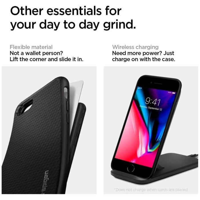 Spigen - Spigen Liquid Air Skal iPhone 7/8/SE (2020/2022) - Svart