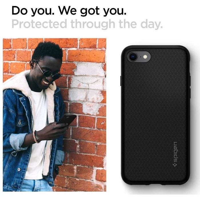 Spigen - Spigen Liquid Air Skal iPhone 7/8/SE (2020/2022) - Svart