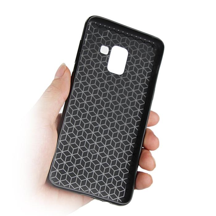 UTGATT4 - Kolfiber design skal till Samsung Galaxy A8 2018 - Svart