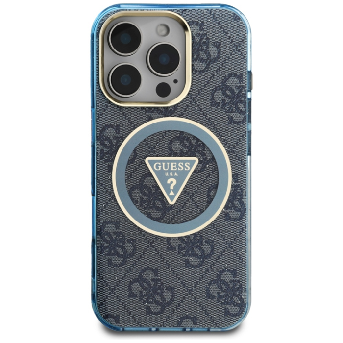 Guess - Guess iPhone 16 Pro Mobilskal Magsafe Glitter - Blå