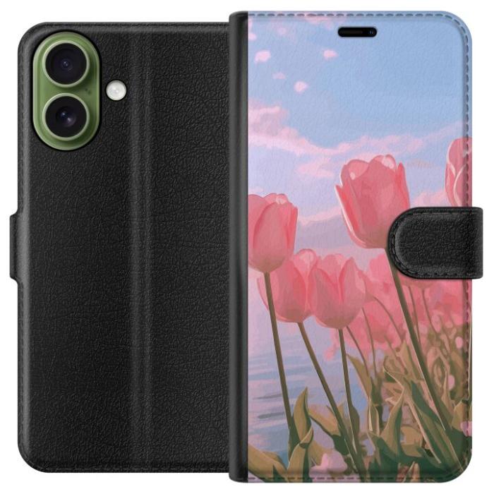 Gustaf - Plånboksfodral till Apple iPhone 17 med Rosa Tulpaner