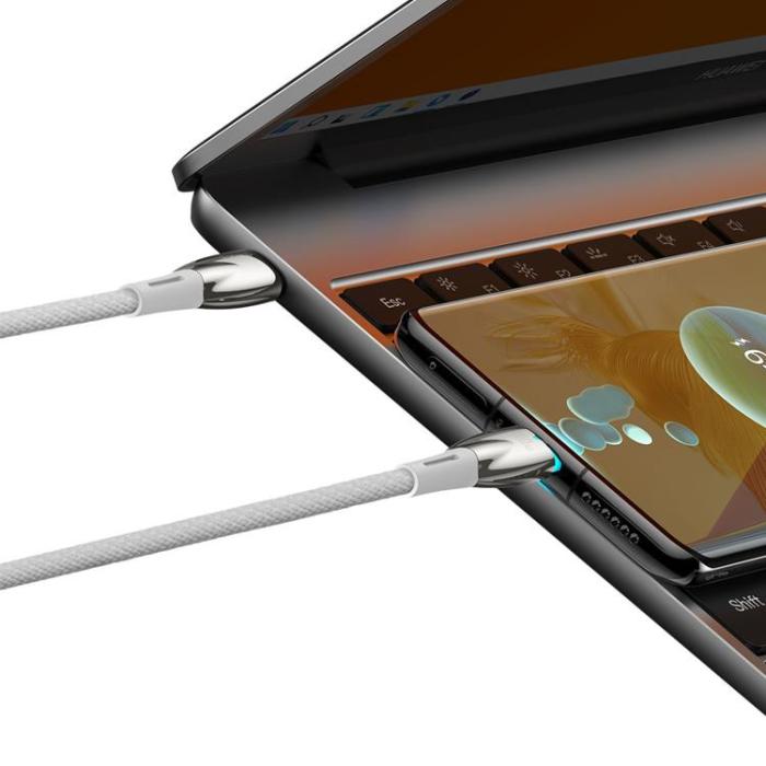 BASEUS - Baseus USB-C till USB-C kabel 100W 2m - Vit