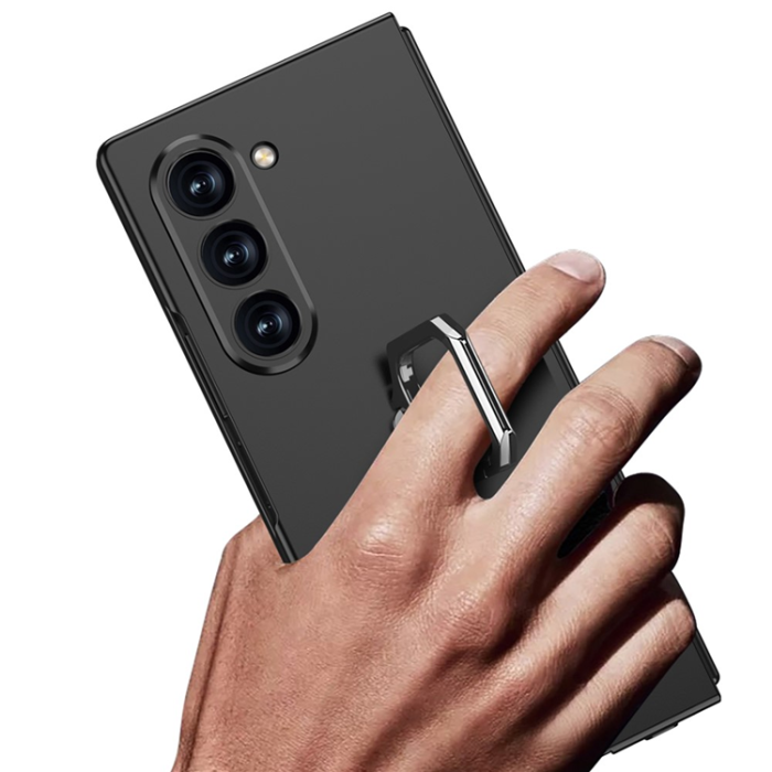GKK - GKK Galaxy Z Fold 7 Mobilskal Ringhållare Kickstativ - Grå