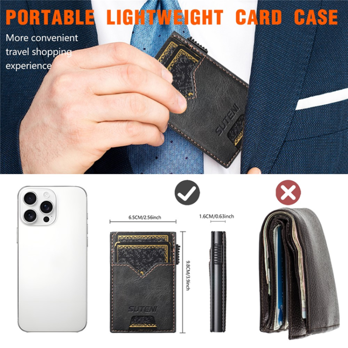 SUTENI - SUTENI Korthållare Automatiskt Pop-Up Double-Sided Waxy Texture