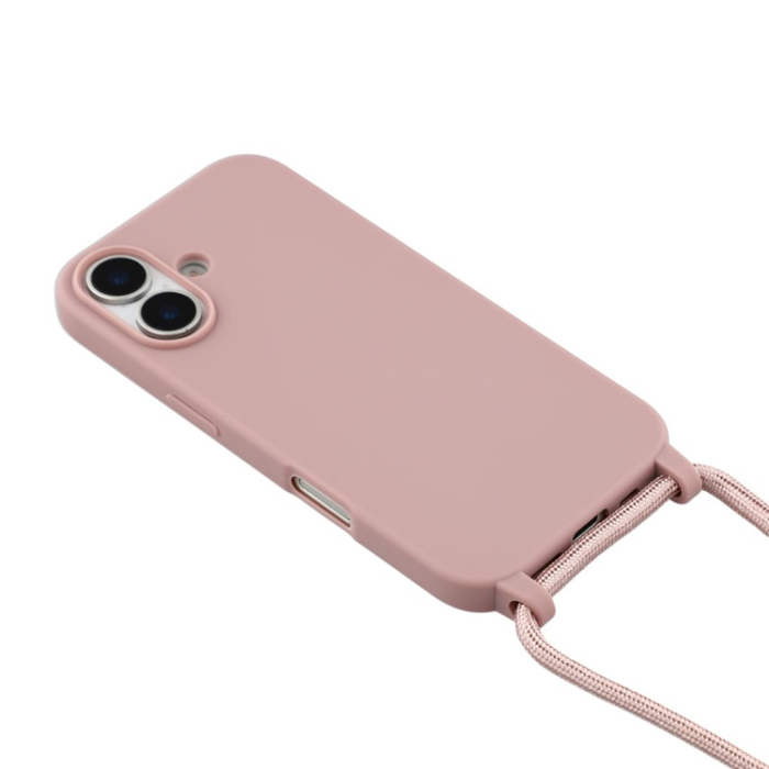 A-One Brand - iPhone 17 Mobilskal TPU Shockproof med Lanyard - Djuprosa