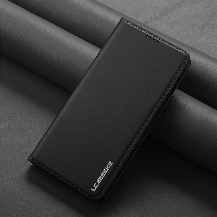 LC.imeeke - LC.IMEEKE iPhone 17 Pro Plånboksfodral PU Läder - Svart