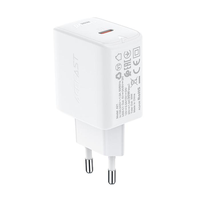 Acefast - Acefast GaN Väggladdare USB-C 30W - Vit