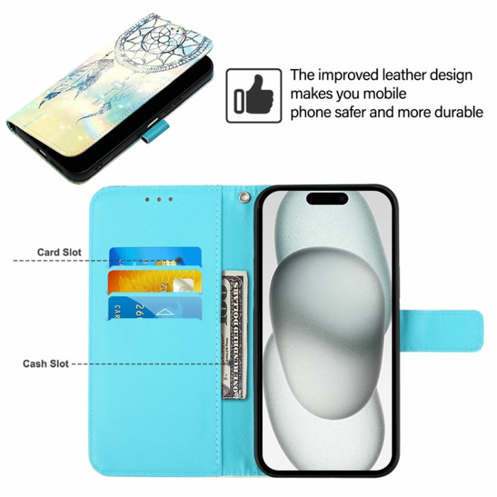 A-One Brand - iPhone 16 Pro Max Plånboksfodral Printing Pattern Med Rem