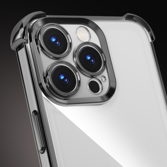 OEM - iPhone 15 Pro Mobilskal Anti Shock Chrome - Svart