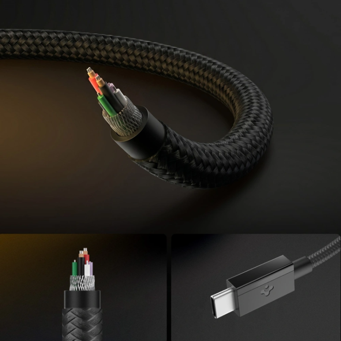 Spigen - Spigen USB-C till USB-C Kabel EB6015CC Essential 1.5m 60W - Svart