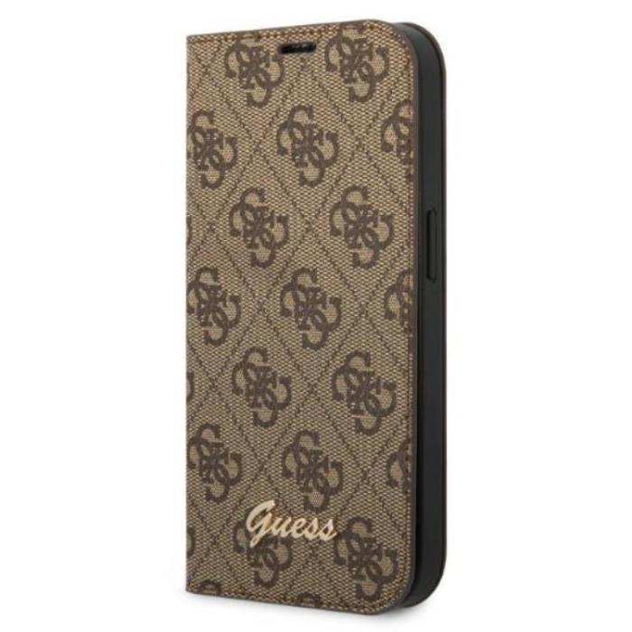 Guess - GUESS iPhone 14 Pro Max Plånboksfodral Vintage Gold Logo - Brun