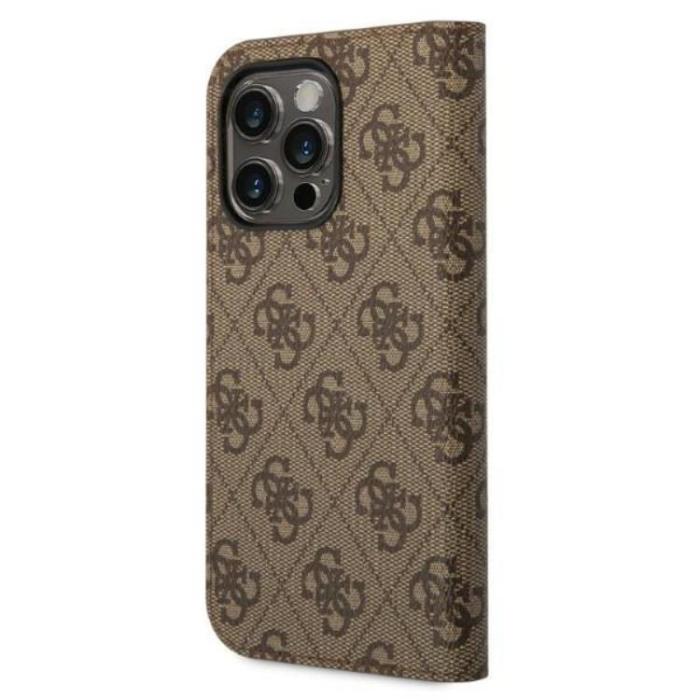 Guess - GUESS iPhone 14 Pro Max Plånboksfodral Vintage Gold Logo - Brun