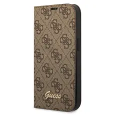 Guess - GUESS iPhone 14 Pro Max Pl&aring;nboksfodral Vintage Gold Logo - Brun