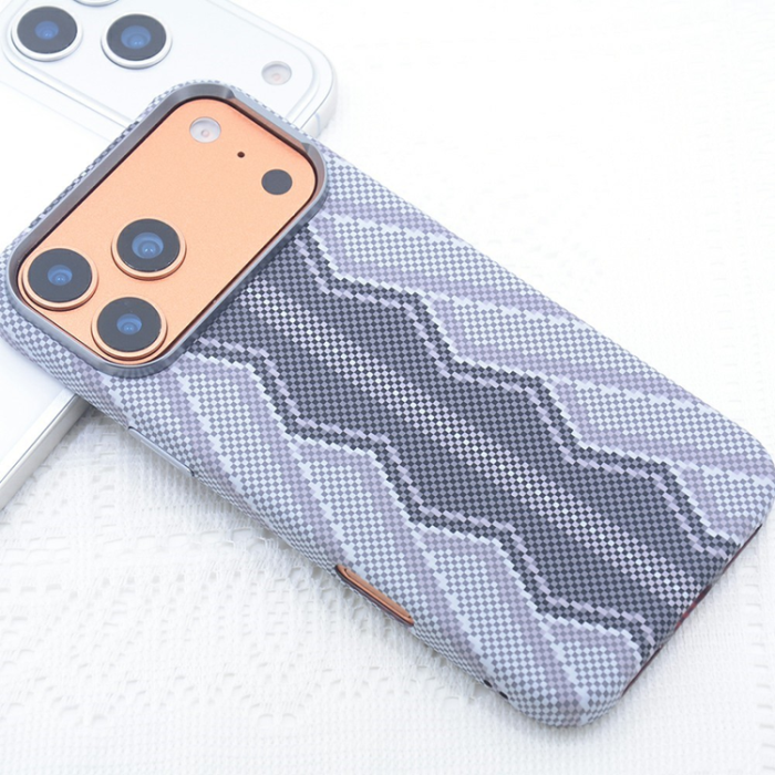 A-One Brand - iPhone 17 Pro Max Mobilskal MagSafe Carbon Fiber - Grå Orm