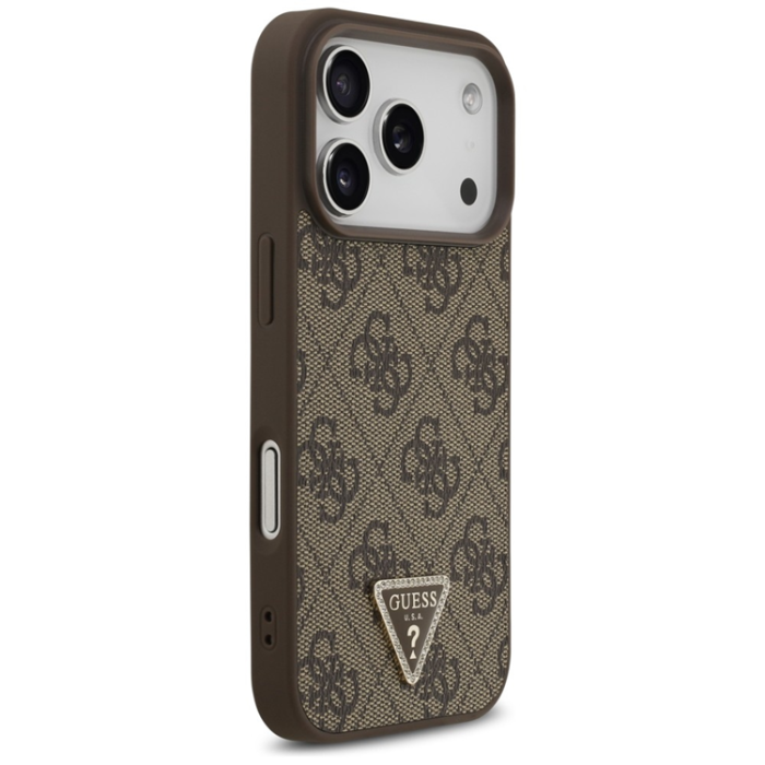 Guess - Guess Mobilskal För iPhone 18 Pro/17 Pro Magsafe Läder 4G Triangel Strass