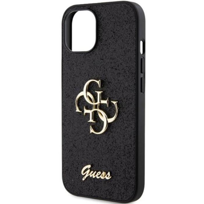 Guess - Guess iPhone 15 Mobilskal Glitter Script Big - Svart