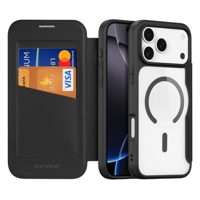 Dux Ducis - Dux Ducis iPhone 17 Pro Max Plånboksfodral MagSafe Skin X Pro - Svart