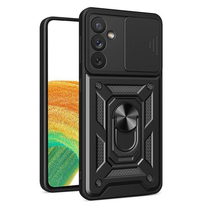 OEM - Galaxy A14 5G/4G Skal med Ringhållare Hybrid Armor Camshield - Svart