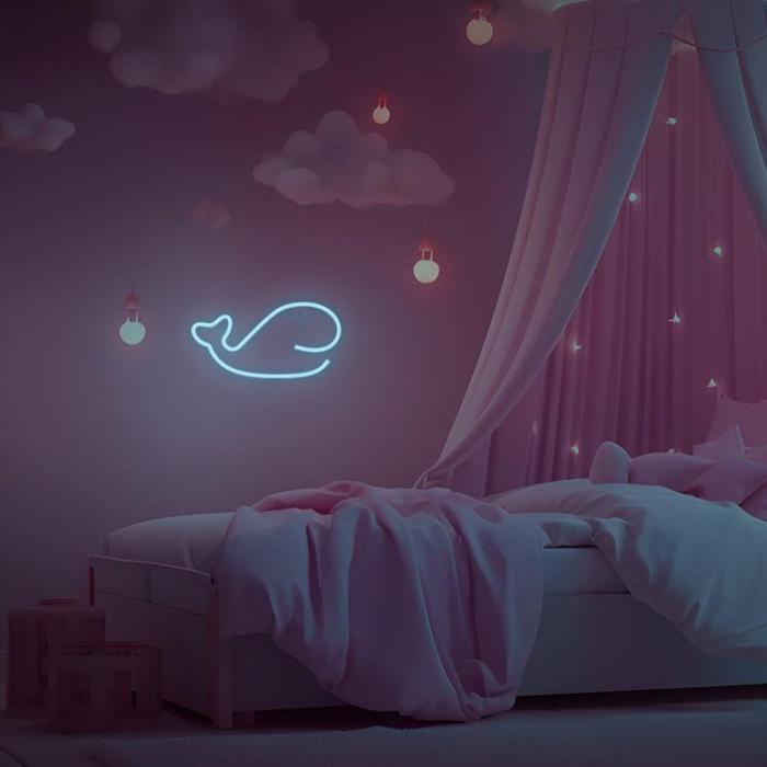Forever Light - Forever Light LED Neon WHALE Bat + USB FLNE19 - Blå