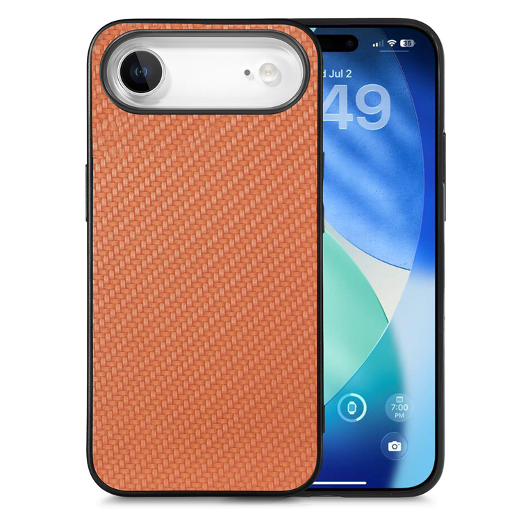 iPhone Air Mobilskal Carbon Fiber PU Läder - Brun | 2353 | AlltMobil
