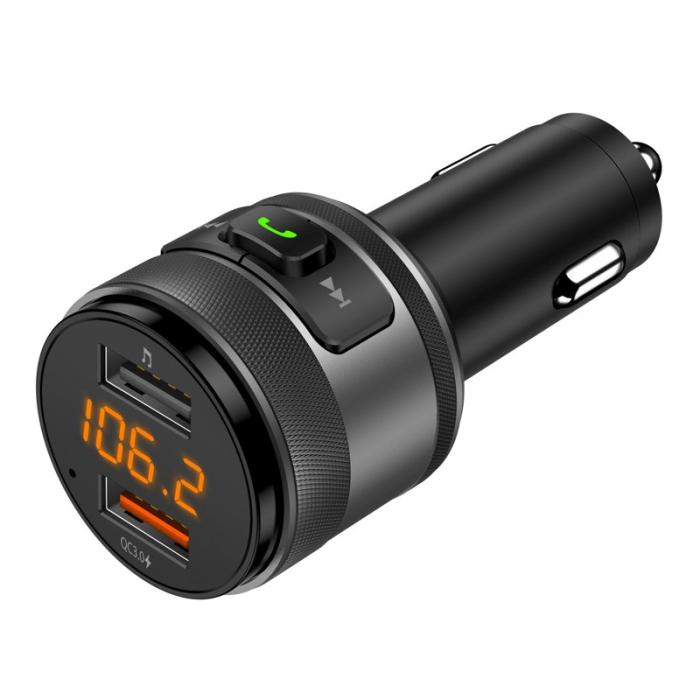 OEM - C57 Mini Dual USB QC3.0 Billaddare FM Sändare Bluetooth MP3 Spelare