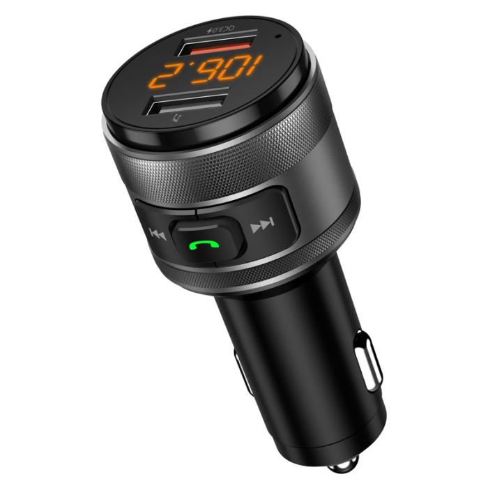 OEM - C57 Mini Dual USB QC3.0 Billaddare FM Sändare Bluetooth MP3 Spelare