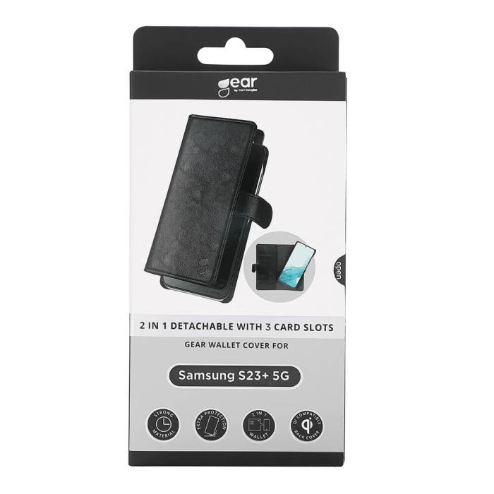 GEAR - GEAR Galaxy S23 Plus Plånboksfodral 2-i-1 - Svart