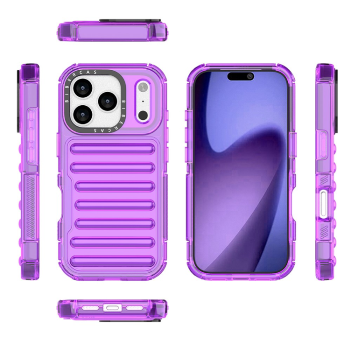 A-One Brand - iPhone 17 Pro Max Mobilskal Stripe Design Detachable - Lila