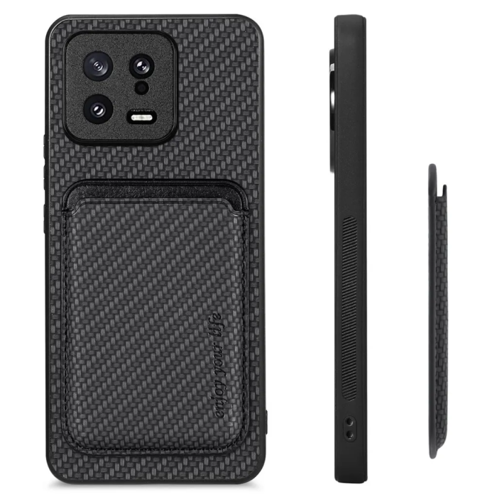 Taltech - Xiaomi 13 5G Mobilskal Korthållare Detachable - Svart