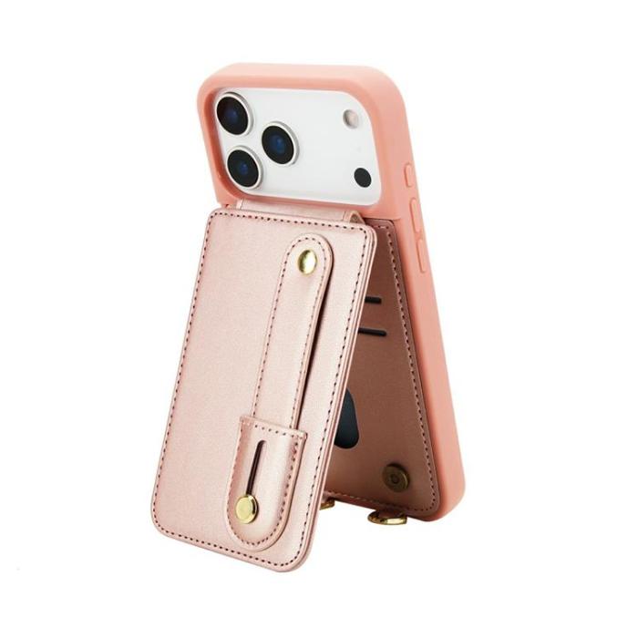 A-One Brand - iPhone 17 Pro Max Mobilskal korthållare Med Axelrem - Roséguld