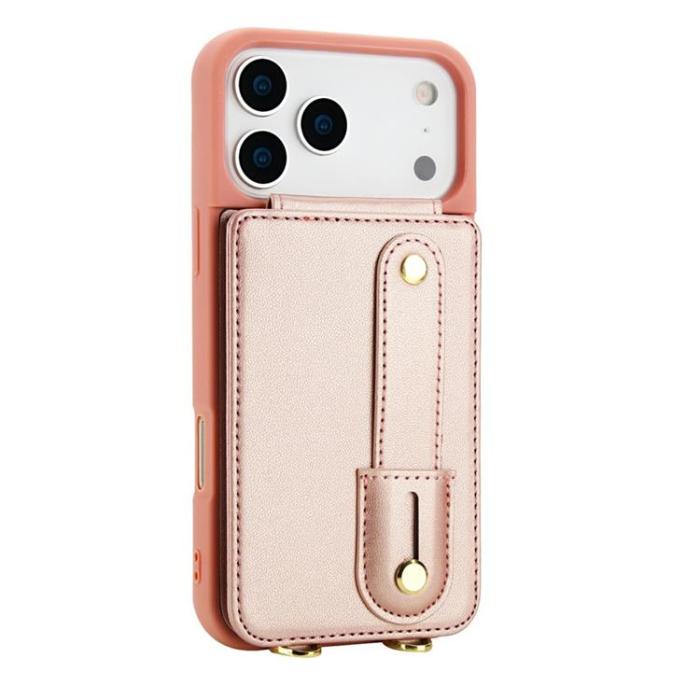 A-One Brand - iPhone 17 Pro Max Mobilskal korthållare Med Axelrem - Roséguld