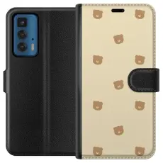 Gustaf - Pl&aring;nboksfodral till Motorola Edge 20 Pro med Bj&ouml;rnm&ouml;nster