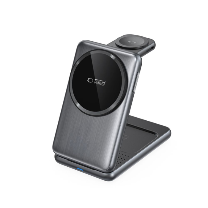 Tech-Protect - [3in1] Tech-Portect Trådlös Laddare Magsafe iPhone, Apple Watch, AirPods - Grå