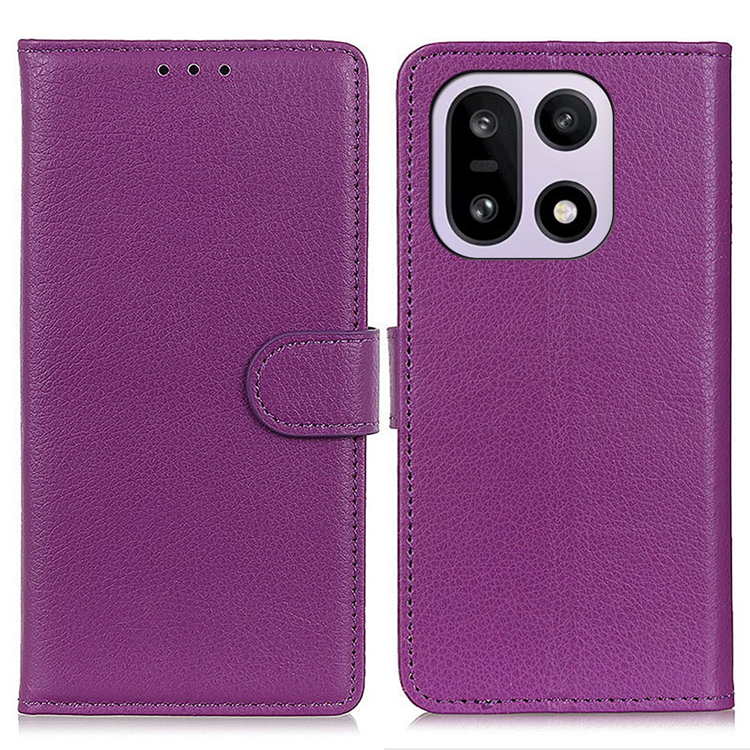 OnePlus 15 5G Plånboksfodral Litchi Texture Konstläder - Lila (Lila) | 2353 | AlltMobil