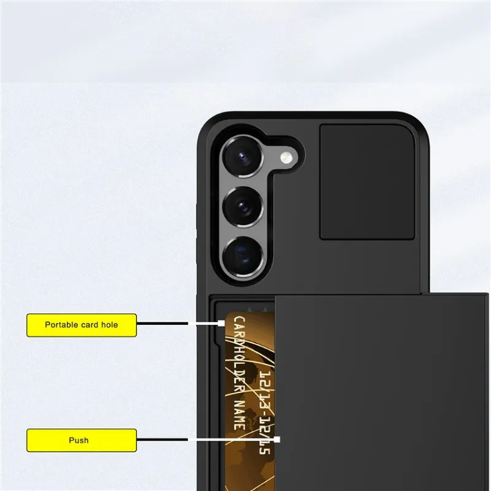A-One Brand - Galaxy S23 Plus Mobilskal Korthållare Anti-drop - Svart