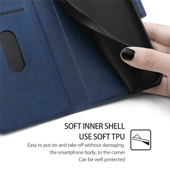 OEM - Xiaomi 13 Lite Plånboksfodral Dual Magnetic Clasp - Blå