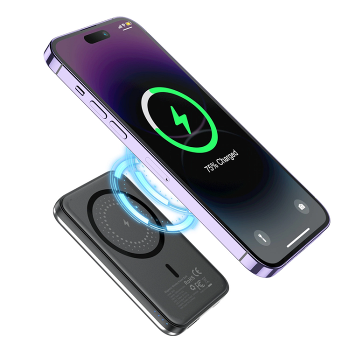 Choetech - Choetech Mini Trådlös Powerbank 5000mAh Magnetisk - Silver