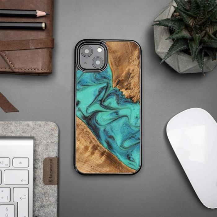 Bewood - Bewood iPhone 13 Mini Mobilskal Unique Turquoise - Svart